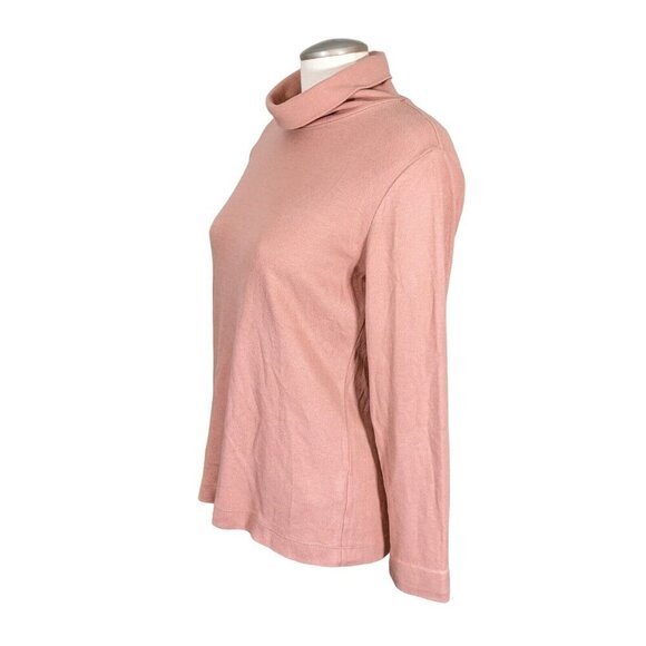 Uniqlo Heat Tech Fleece Sweater Base Layer Women L Orange Turtleneck Warm Soft - Picture 3 of 6